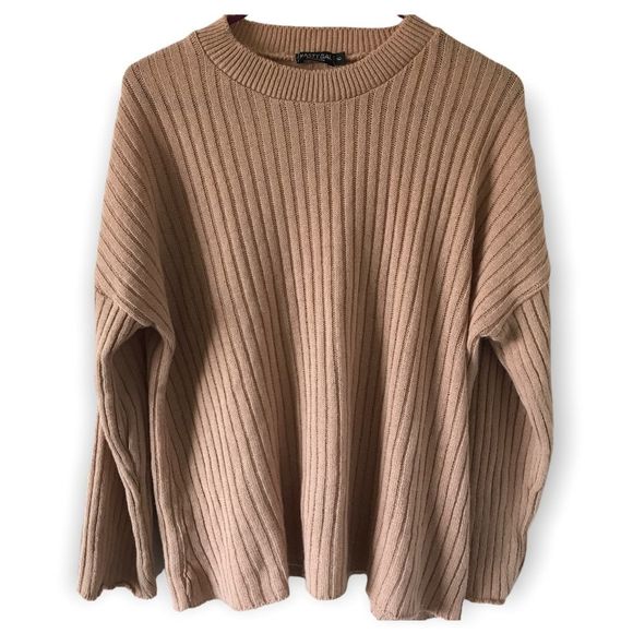 Nasty Gal Sweaters - Nasty Gal Ribbed Beige Long Sleeve Sweater